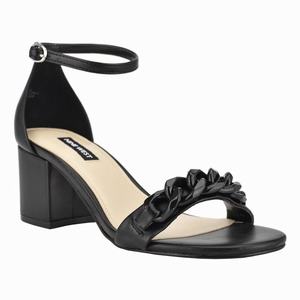 Nine West Kimba Ankle Strap Heeled Sandals - Black - Ireland (JI2156973)